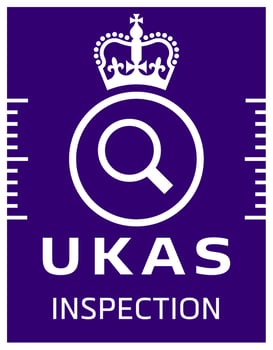 UKAS Accreditation Symbol - white on purple - Inspection